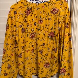 Liz Claiborne Yellow Floral Blouse